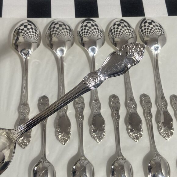 Vintage Soviet USSR Melchior Cupronickel Spoon Set of 6 Tea & 6 Table Spoon МНЦ - Picture 8 of 8